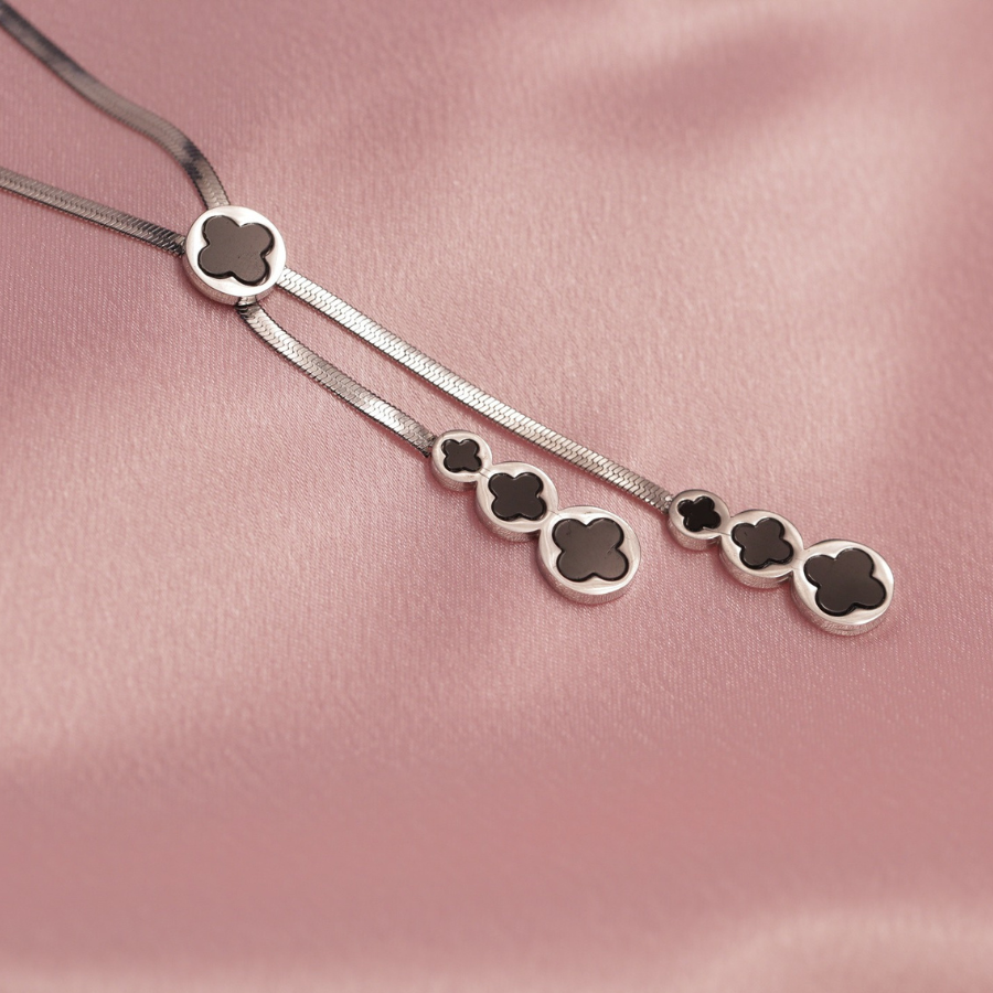 Necklace with Midnight Clover Pendant