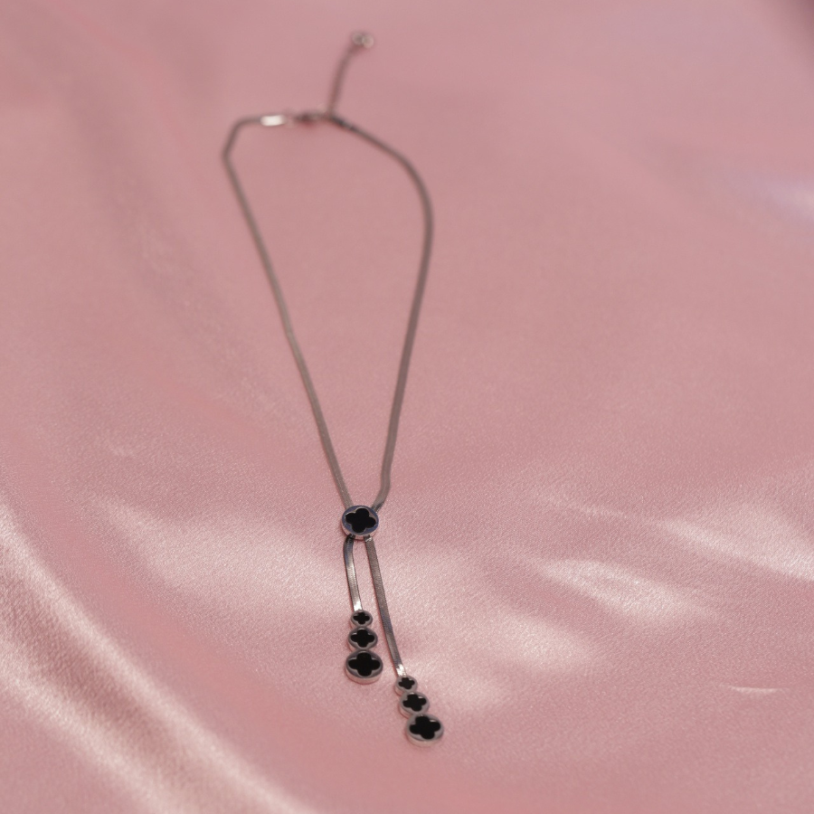 Necklace with Midnight Clover Pendant