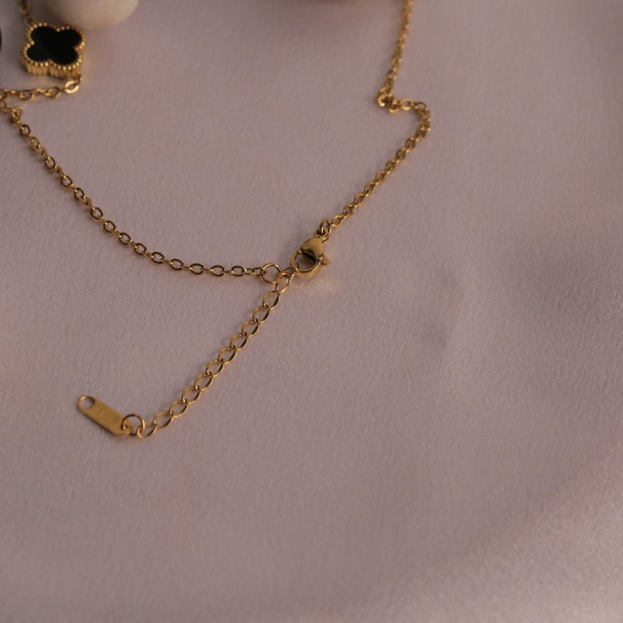 Onyx Clover Necklace