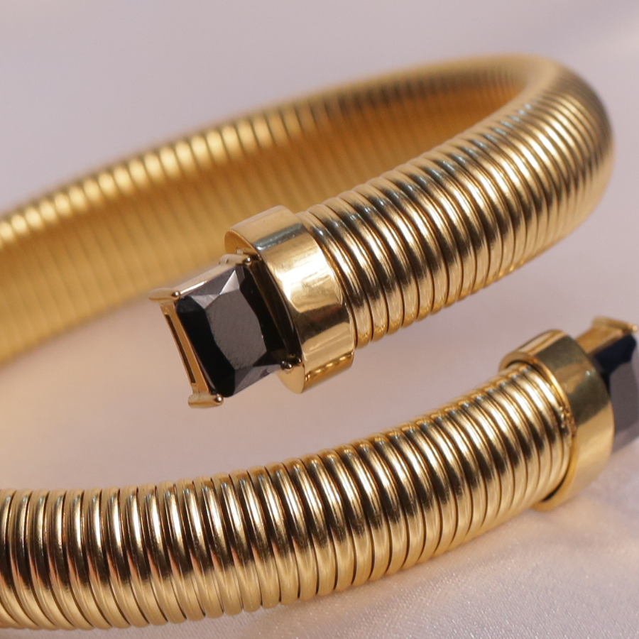 Sleek golden coil bracelet