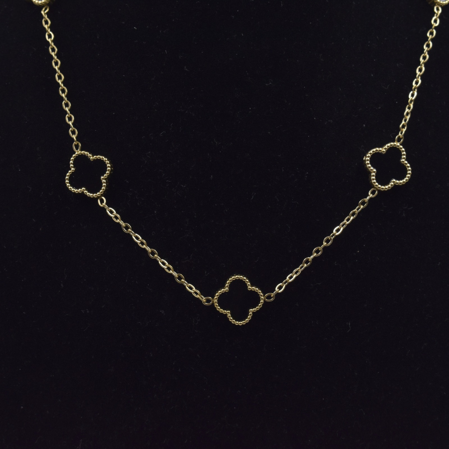 Onyx Clover Necklace