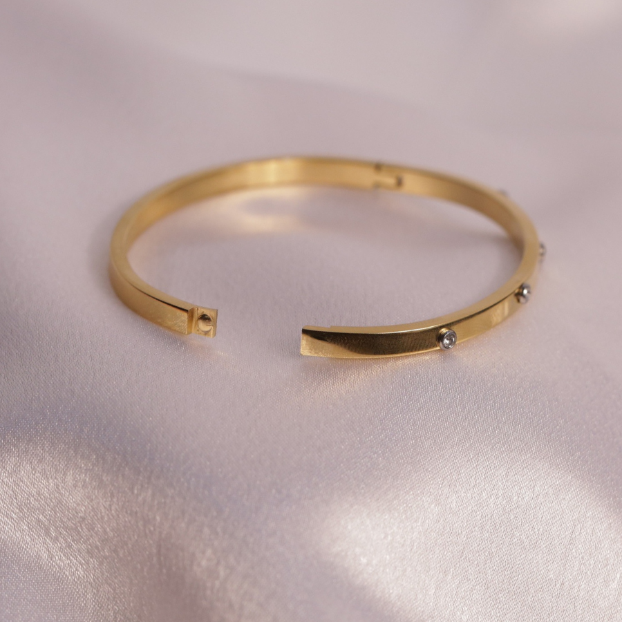 Minimalist Gold Stud Bangle