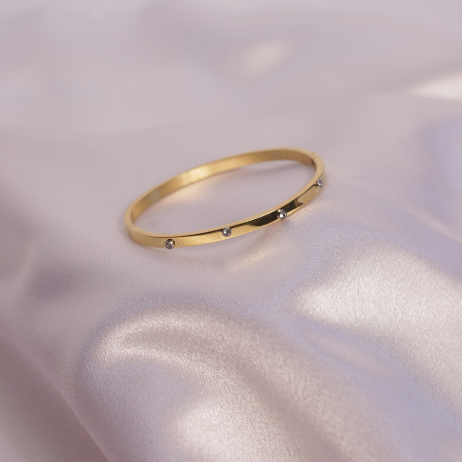 Minimalist Gold Stud Bangle