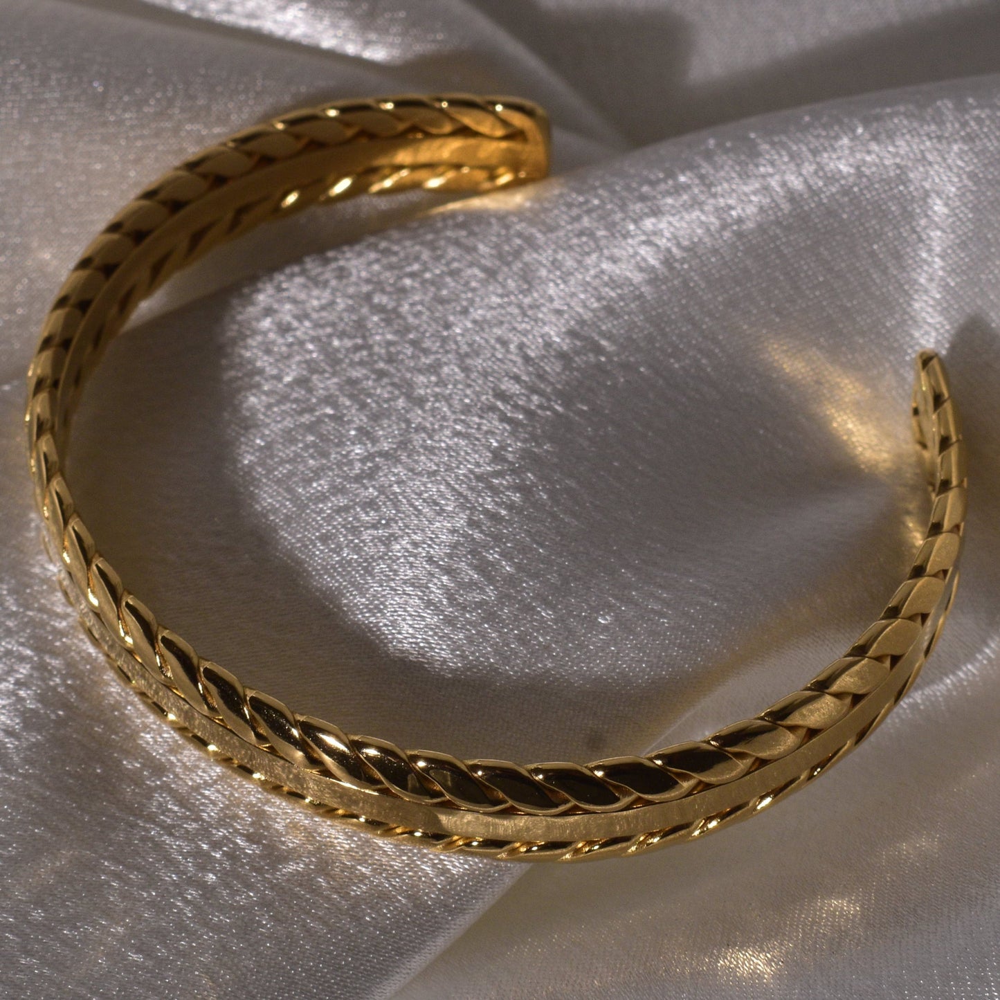 Classic Gold Cuff Bracelet with Adjustment