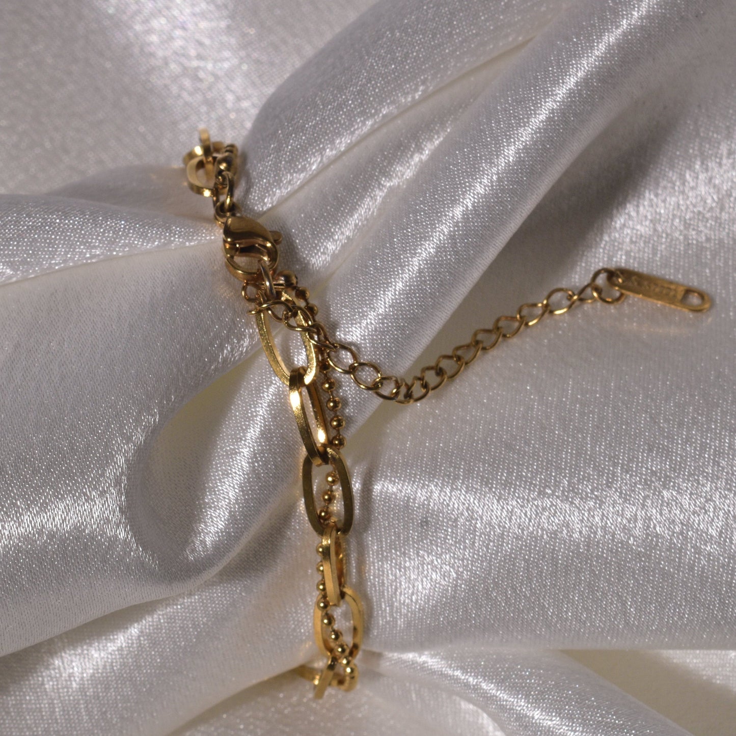 Golden Harmony: Heart Bracelet with Texture