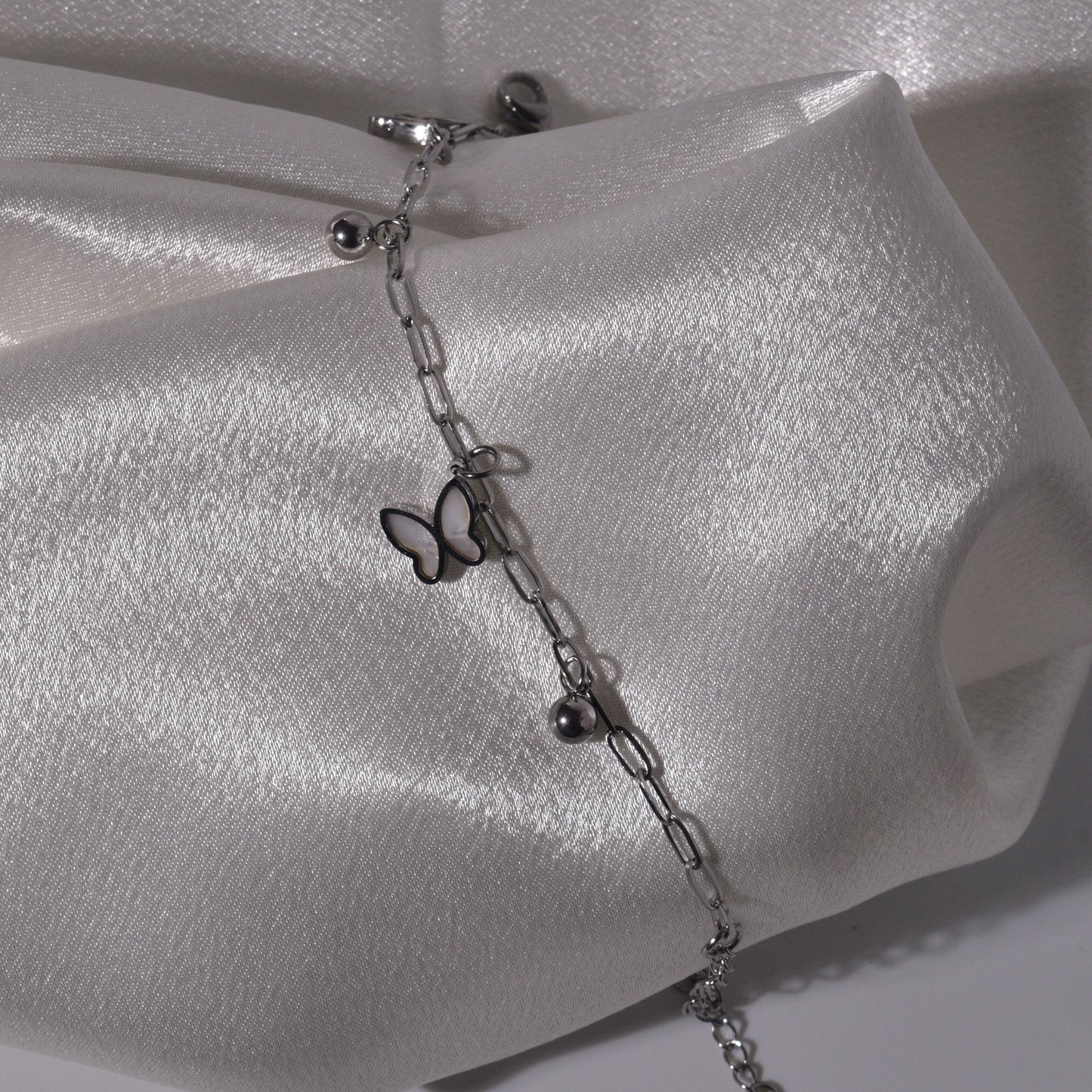 Silver Butterfly Charm Bracelet
