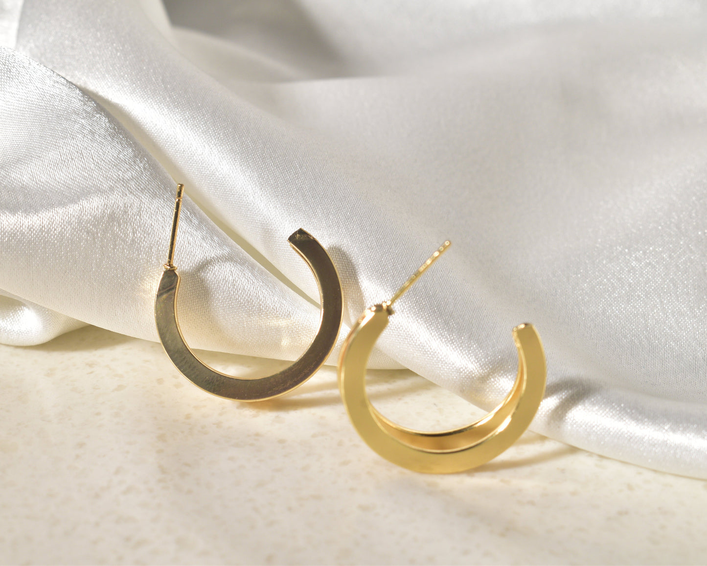 Modern & Sleek Double Band Gold Hoop Earrings