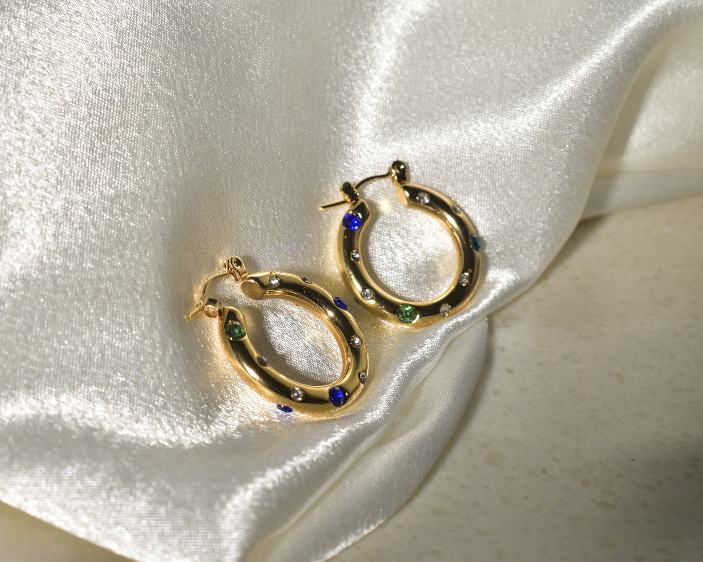 Aurora Luxe Hoops with Gemstones