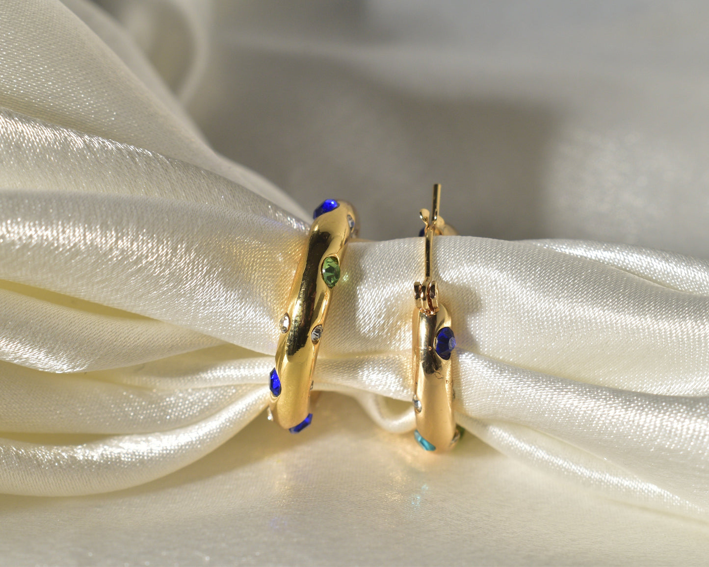 Aurora Luxe Hoops with Gemstones