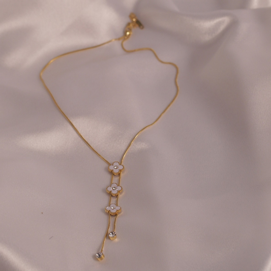 Gold Chain Bracelet with Flowers