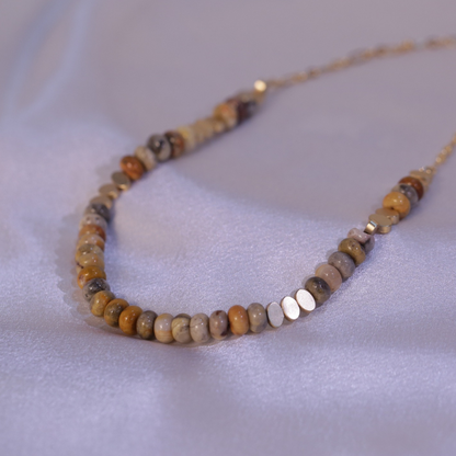 Necklace with Beaded Earthy Tones