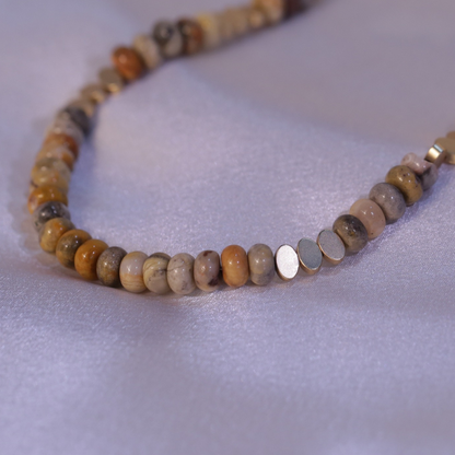 Necklace with Beaded Earthy Tones