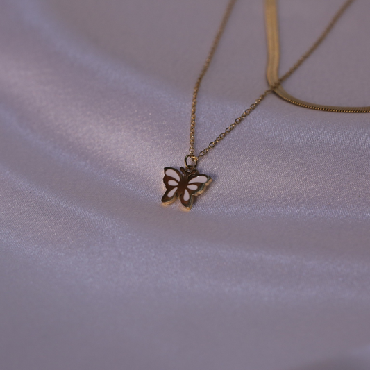 Layered Golden Flutter Necklace