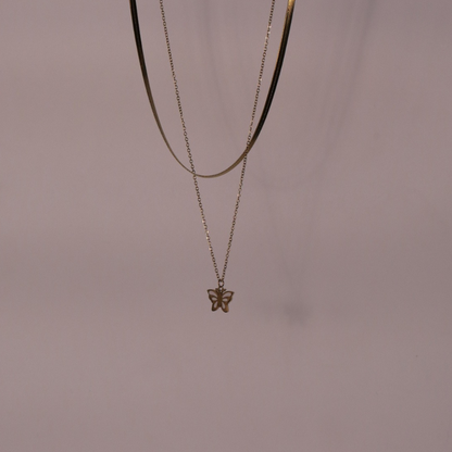 Layered Golden Flutter Necklace