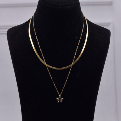 Layered Golden Flutter Necklace