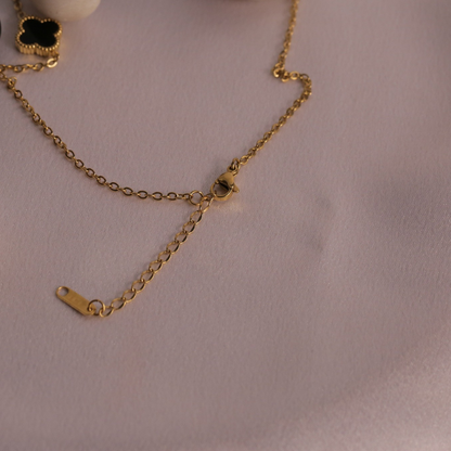 Onyx Clover Necklace