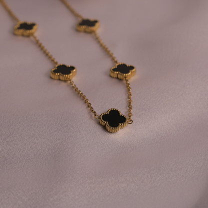 Onyx Clover Necklace