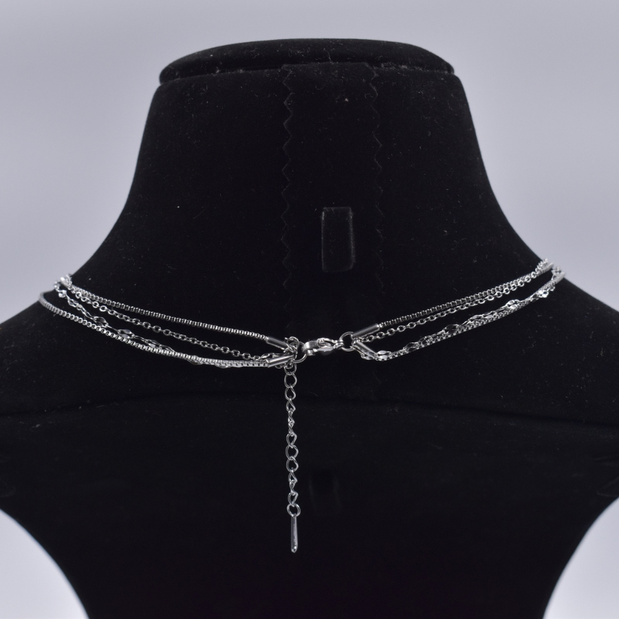 Pendant Necklace in Layers with Pearl and Sunburst Charms