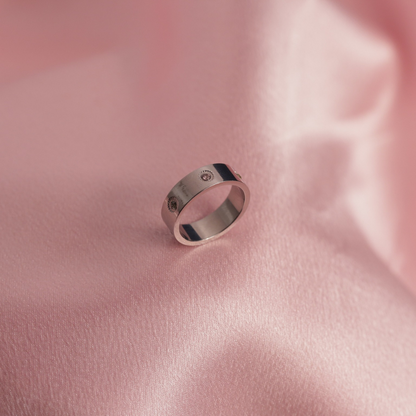 Modern Minimalist Studded Silver Band