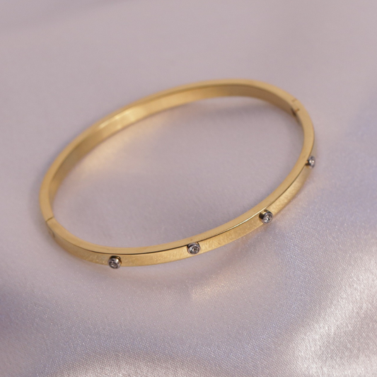 Minimalist Gold Stud Bangle