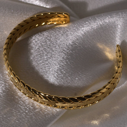 Classic Gold Cuff Bracelet with Adjustment