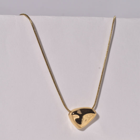 Minimalist Smooth Pebble Pendant Necklace