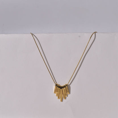 Geometric Gold Pendant Necklace