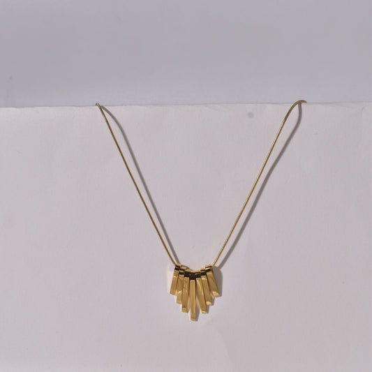 Geometric Gold Pendant Necklace