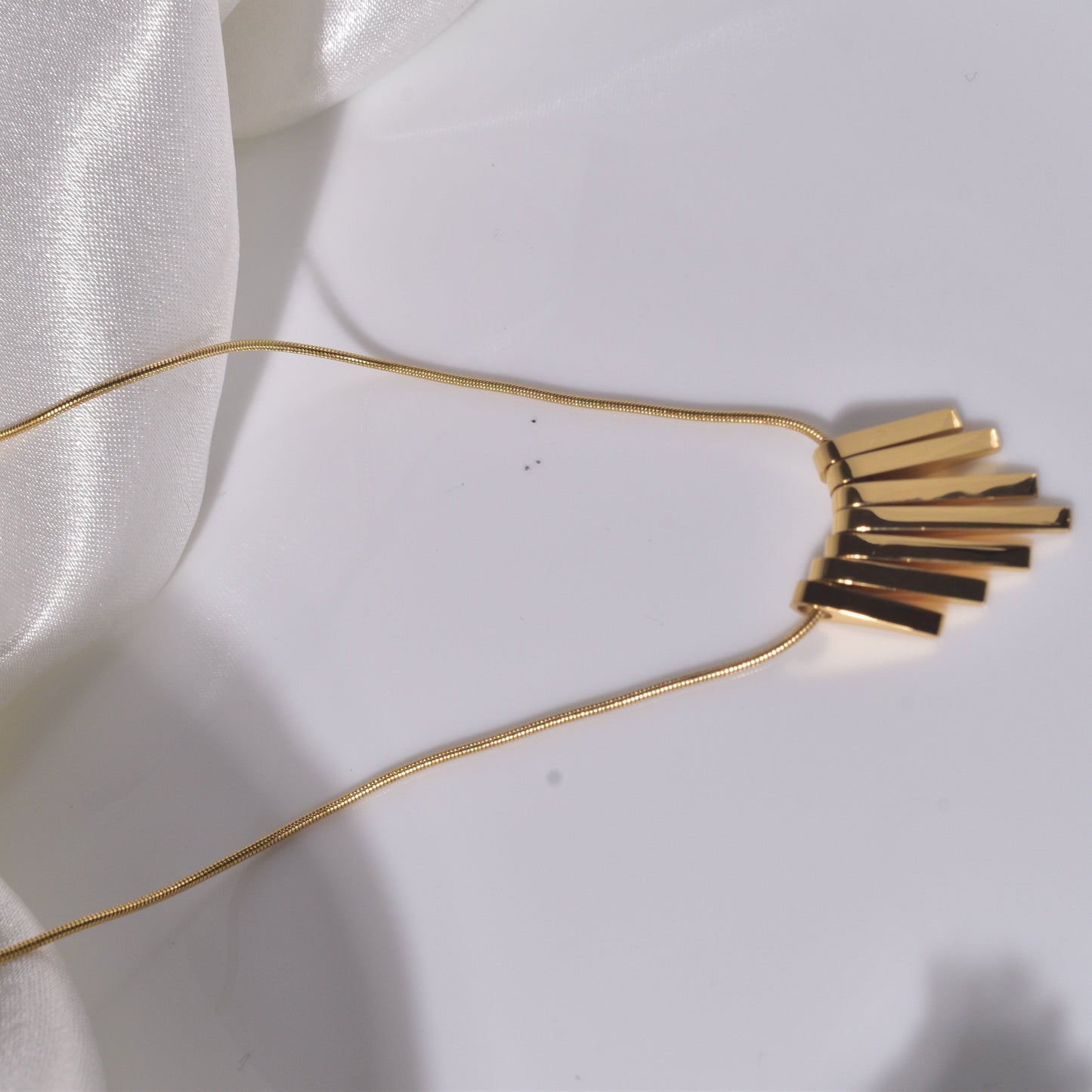 Geometric Gold Pendant Necklace