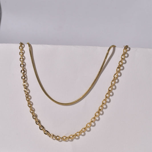 Gold Chain Necklace with Two Layers: Stylish and Adaptable