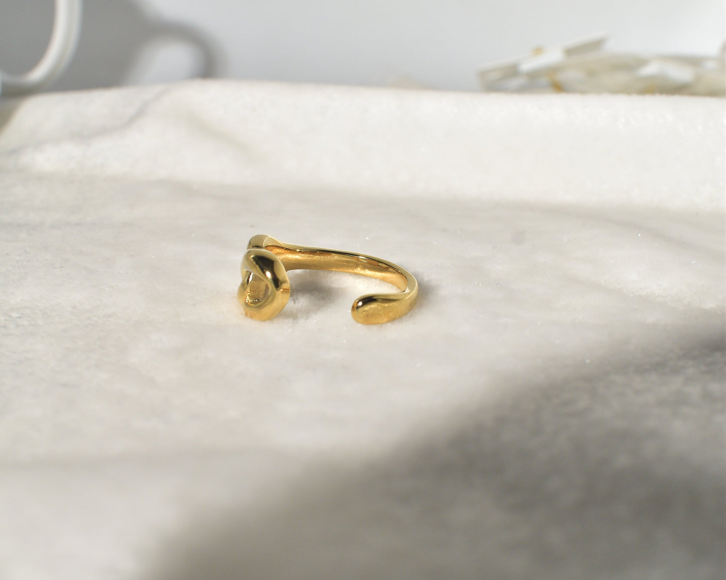 Adjustable Gold Ring with Twist Knot: Waterproof and Tarnish-Free