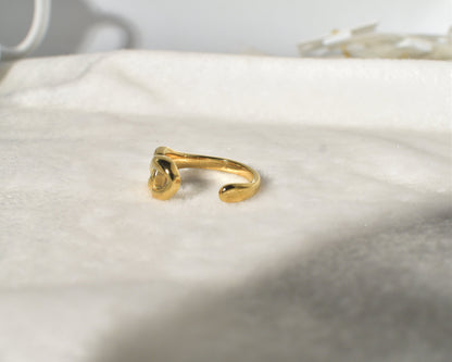 Adjustable Gold Ring with Twist Knot: Waterproof and Tarnish-Free