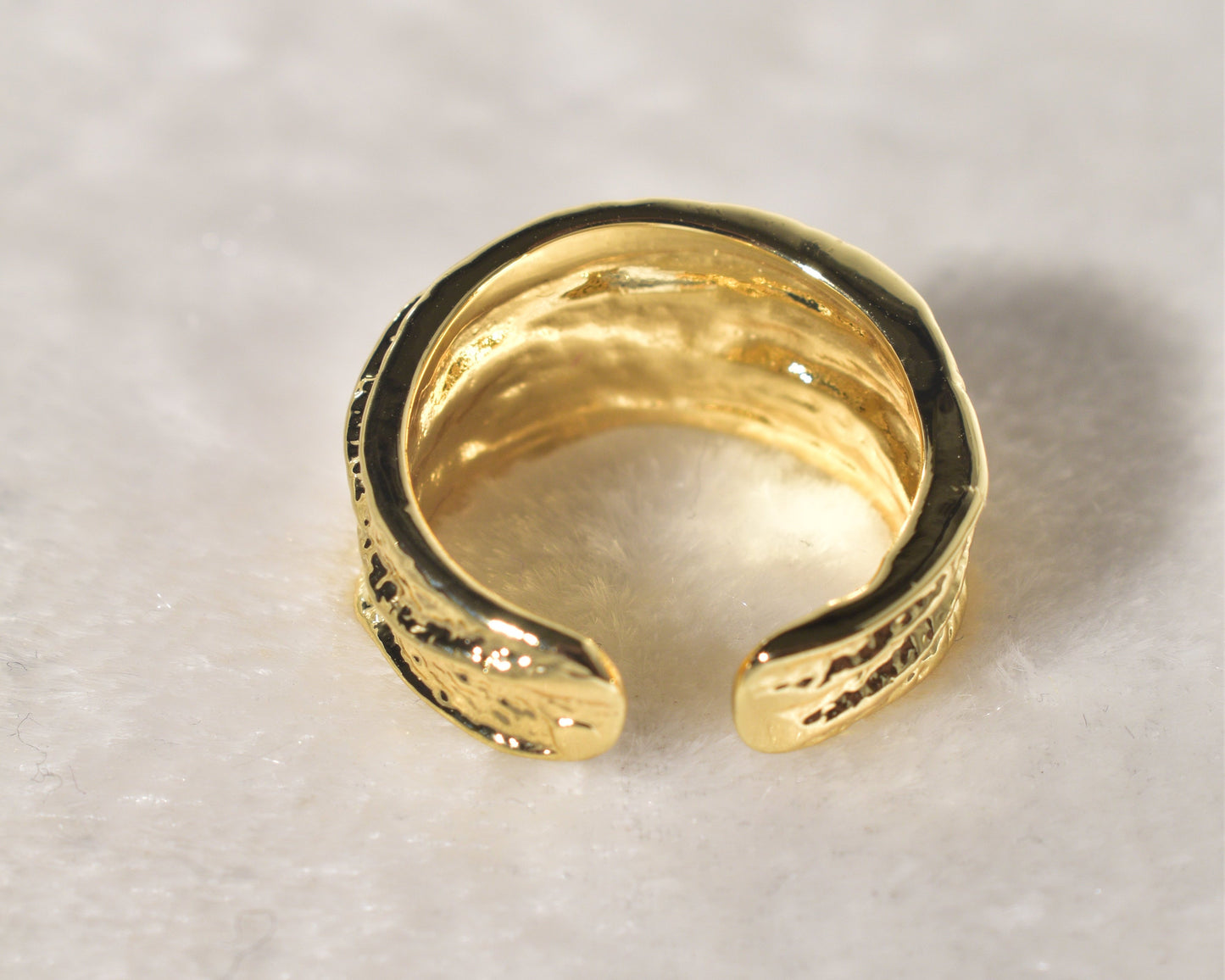 A Touch of Luxuriance with the Textured Gold Wrap Ring