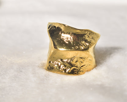 The Textured Gold Statement Ring - Bold & Timeless