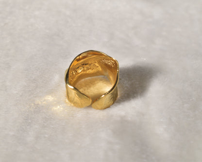 The Textured Gold Statement Ring - Bold & Timeless
