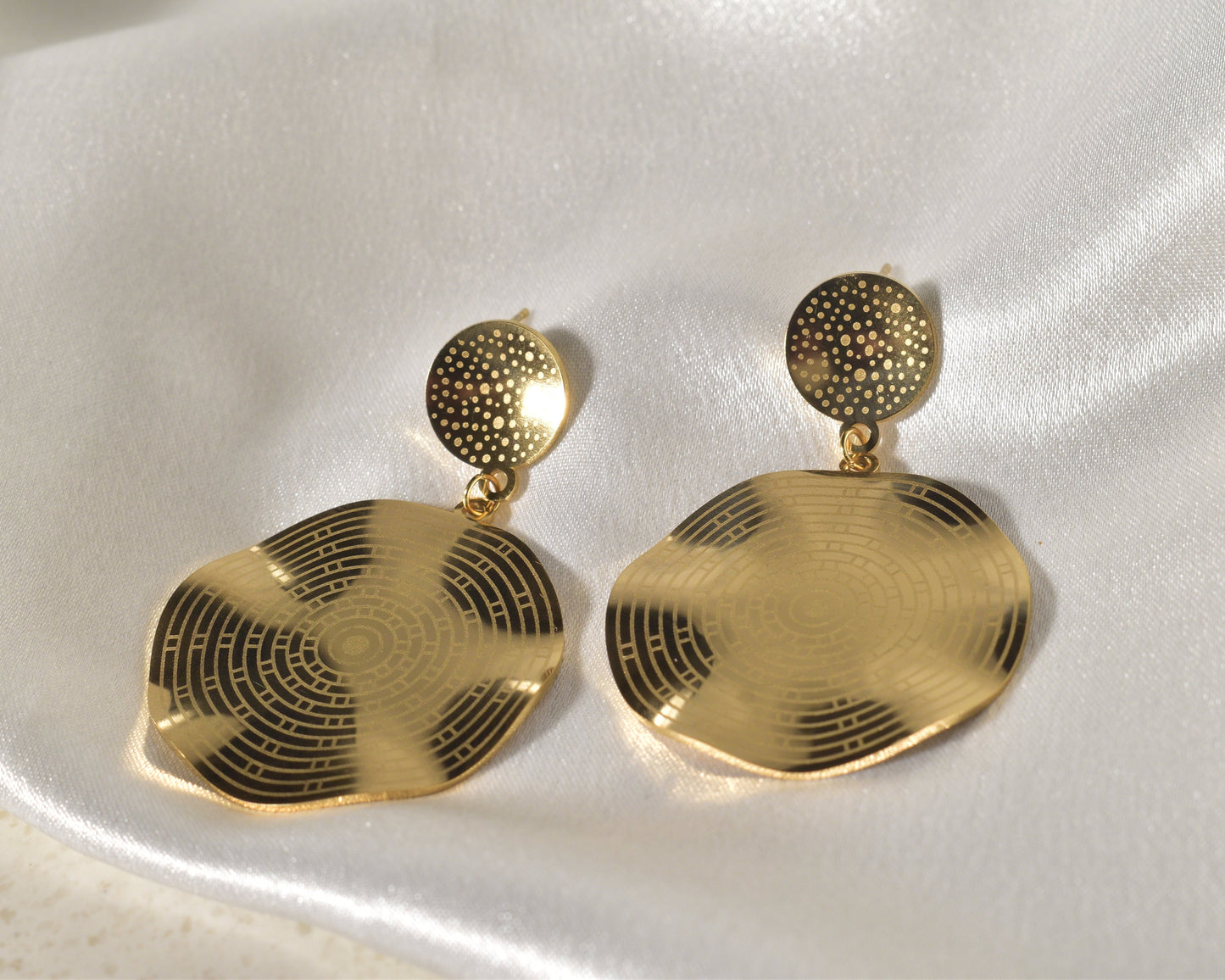 Bold & Elegant Golden Maze Statement Earrings