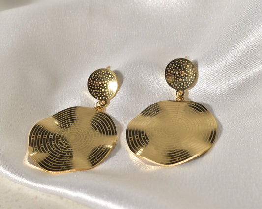 Bold & Elegant Golden Maze Statement Earrings
