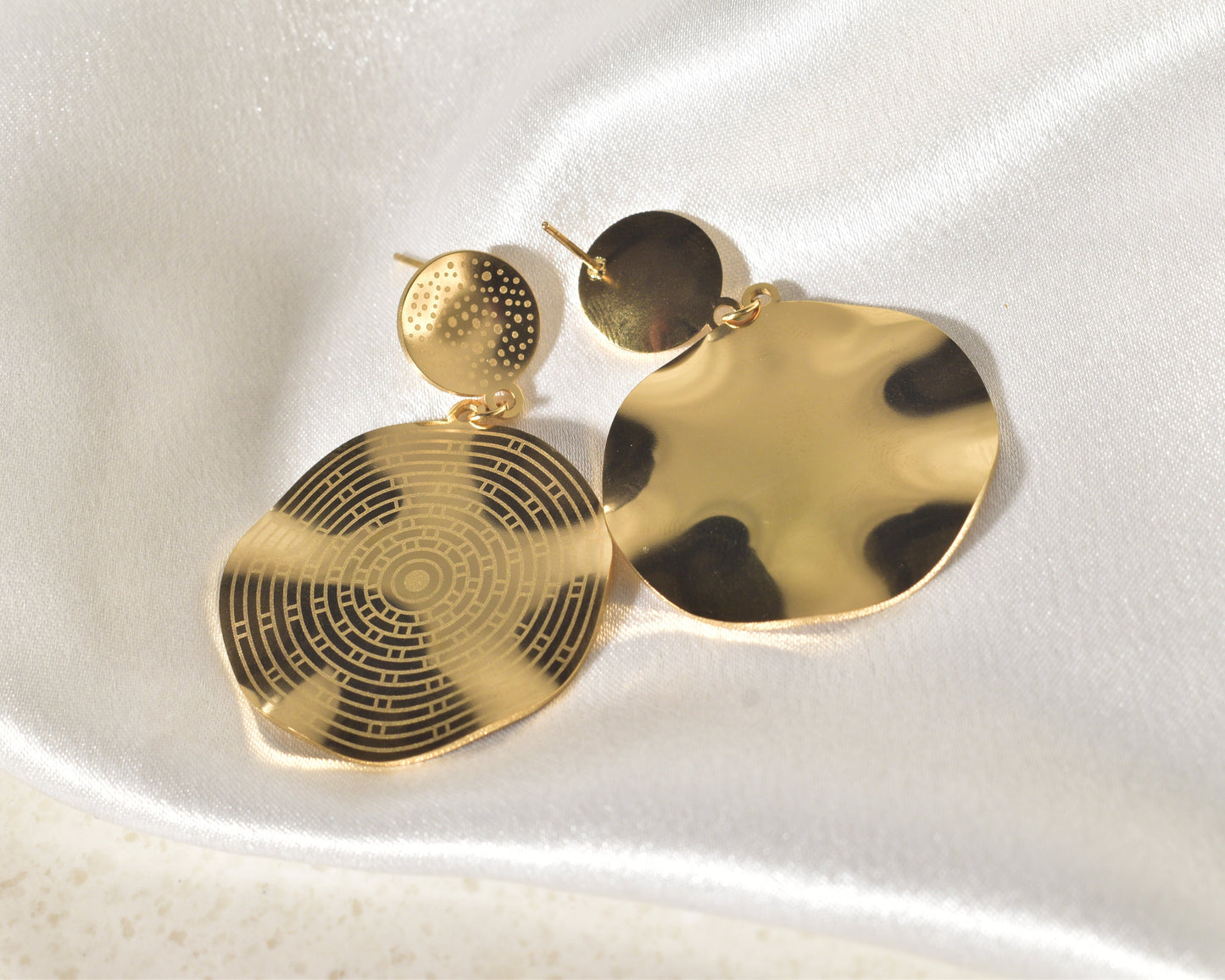 Bold & Elegant Golden Maze Statement Earrings