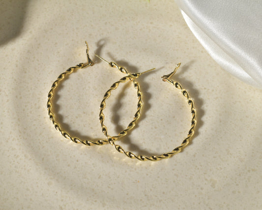 Traditional Twisted Hoop Earrings: Chic & Timeless