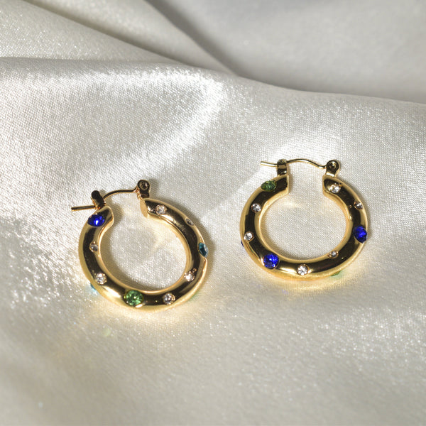 Aurora Luxe Hoops with Gemstones