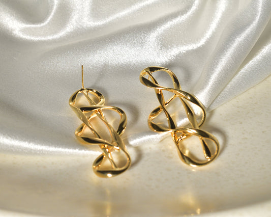Earrings with an Infinity Swirl
