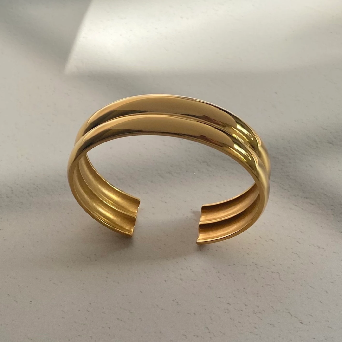 Elegant Gold-Plated Open Cuff Bracelet