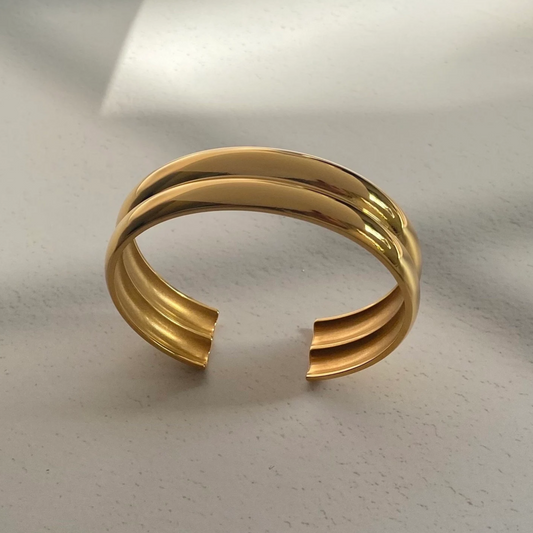 Elegant Gold-Plated Open Cuff Bracelet